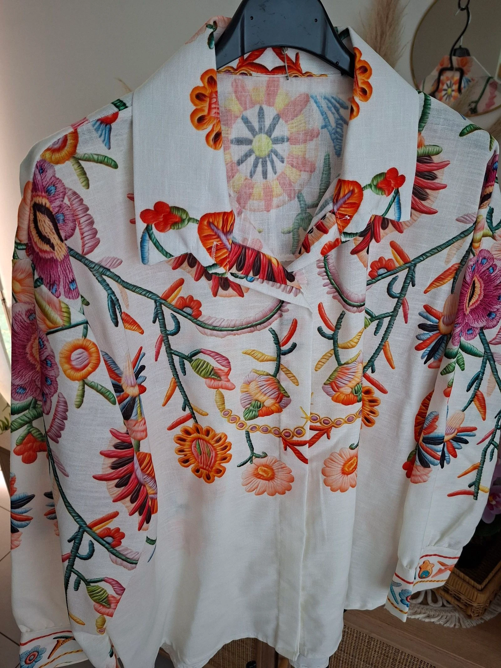 Chemise loose fleuri taille unique